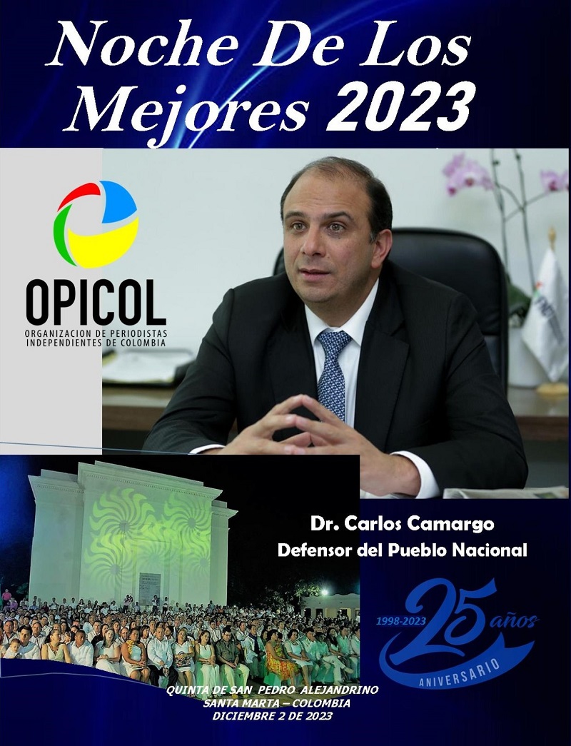 El Defensor del Pueblo Carlos Camargo, fue escogido mediante la encuesta interna entre los miembros de la organización periodística, OPICOL, que congrega a los periodistas independientes de Colombia; como personajes del Año Caribe 2023.
