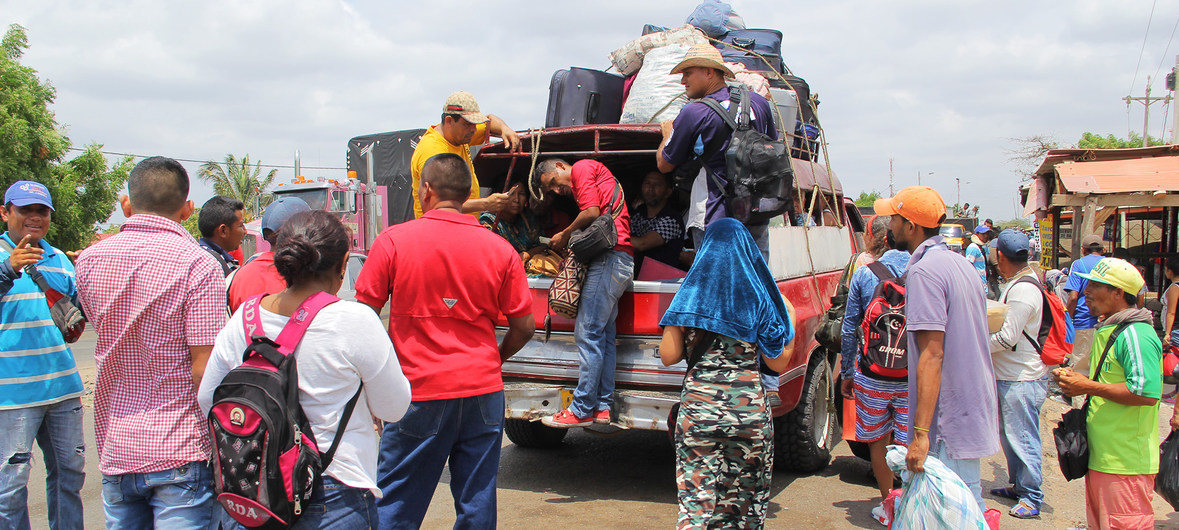 Migrantes venezolanos a Colombia.