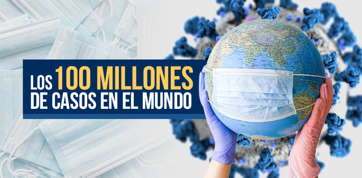De acuerdo a los datos ofrecidos por la Universidad Johns Hopkins, los contagios por SARS-CoV-llegaron a los 100.032.461 en el mundo desde el inicio de la Pandemia.